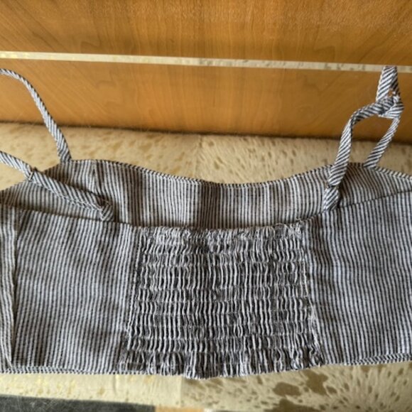 Pre-Loved Brandy Melville Grey Striped Bustier - Size S - Picture 2 of 3